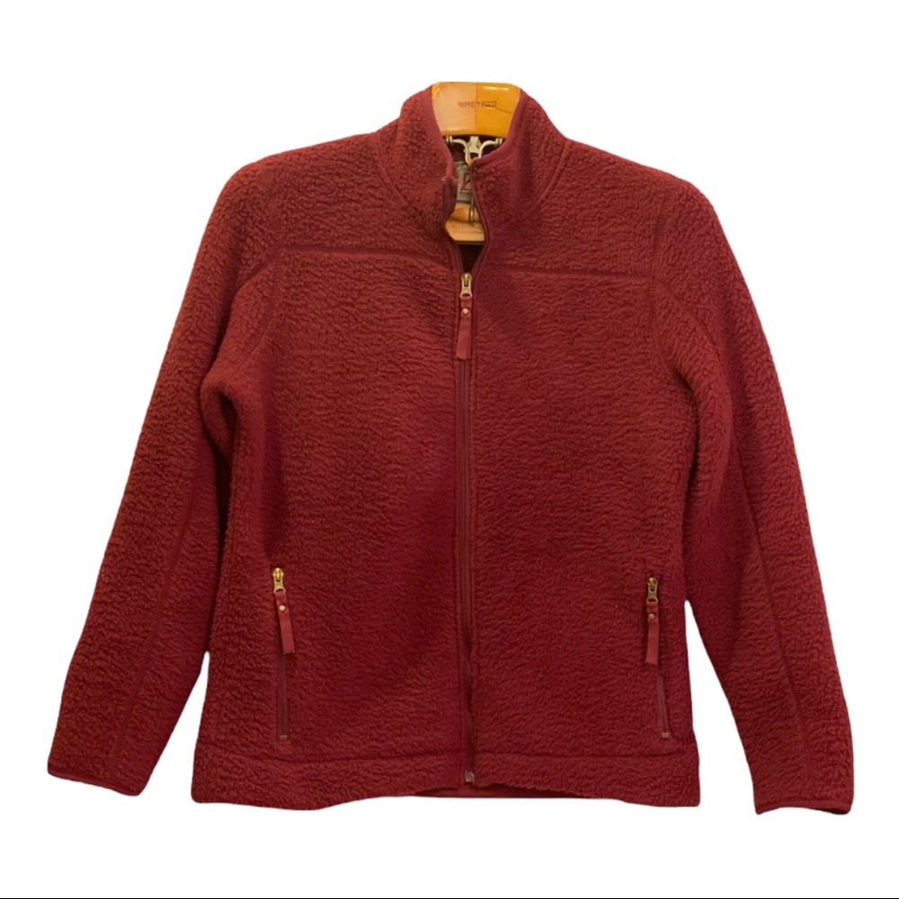 Avalanche Sherpa Zip Up Jacket Size Large Maroon